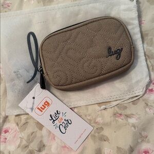 Lug NWT VEGAN LUXE “BARREL” MINI WALLET SAND